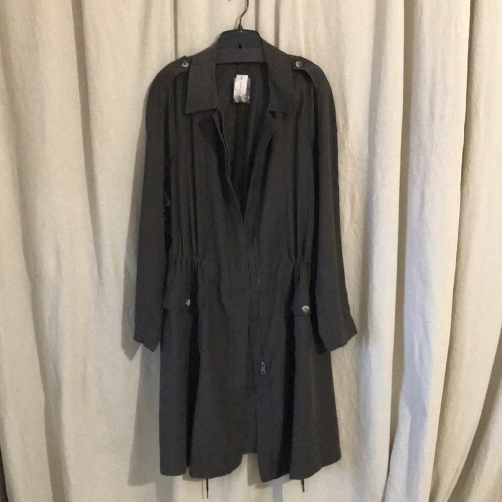 Black olive colored trench coat NWT